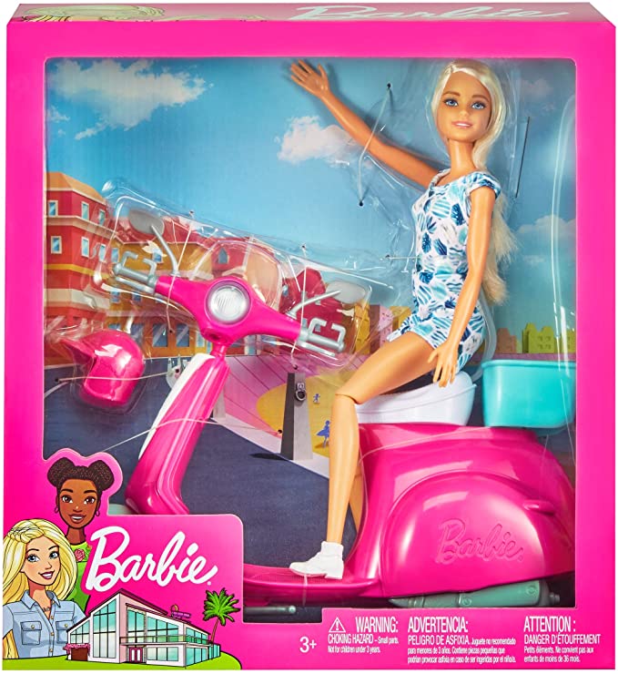 mount Bukser Egetræ Barbie Scooter and Doll - Mattel